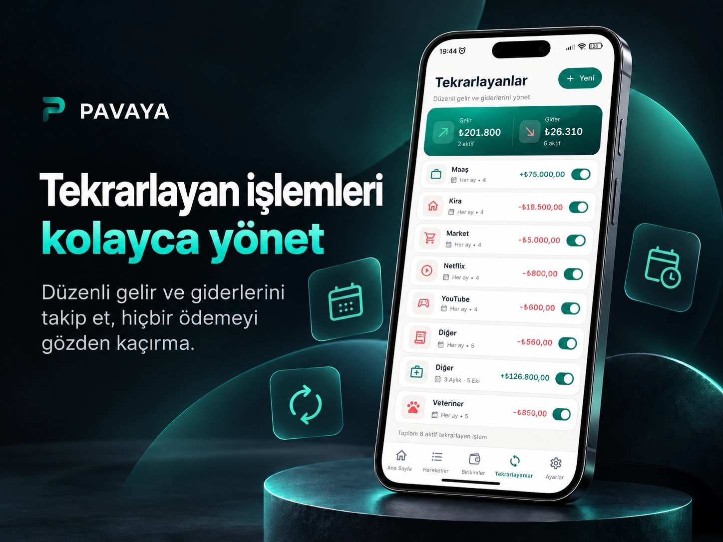 PAVAYA Tekrarlayanlar önizlemesi